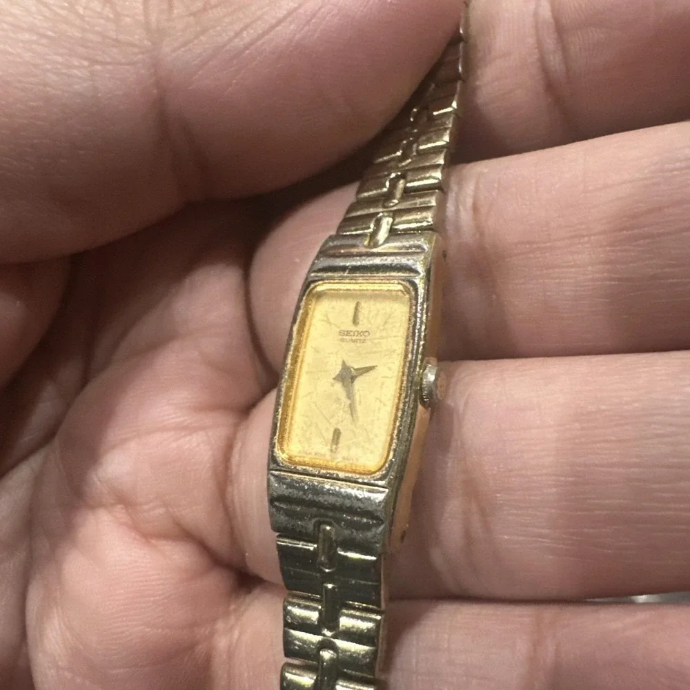 Working Vintage Seiko‎ Women's 13mm Gold Tone Bracelet Watch 2e20-6500 Fit 6.5in